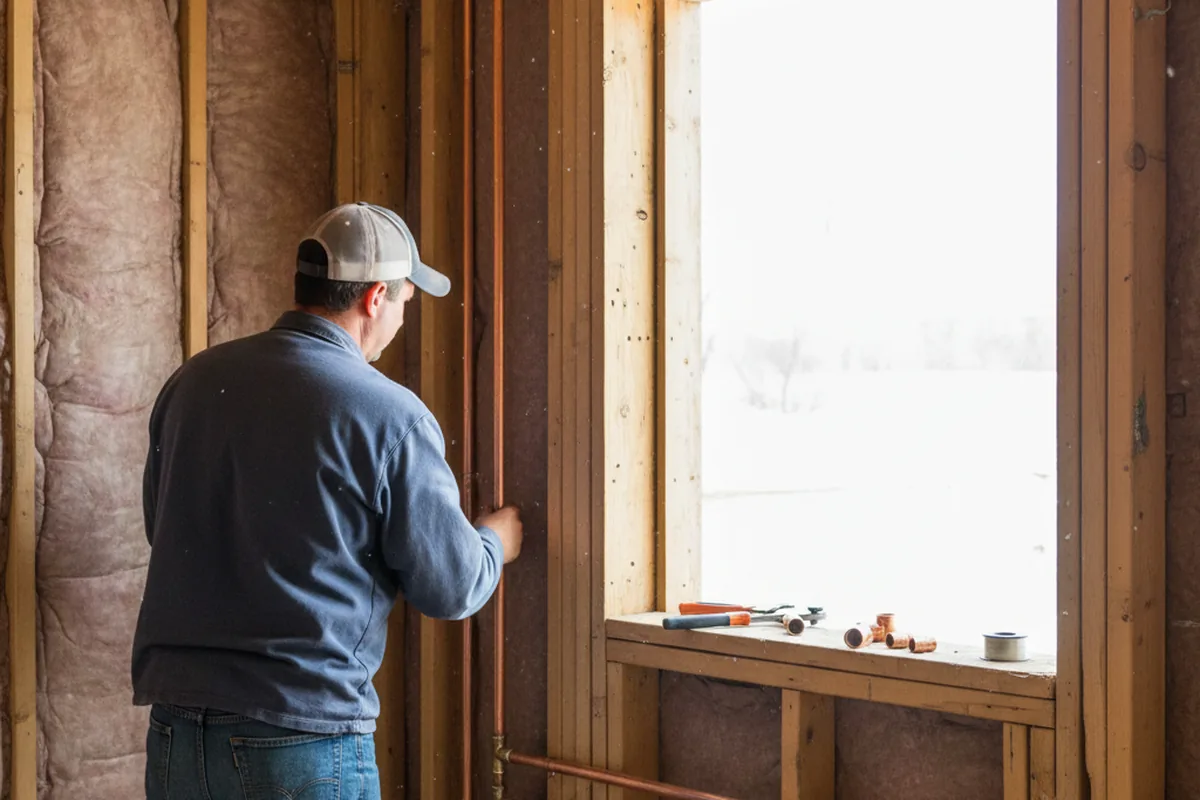 Licensed plumber running new copper supply lines in a West Jordan home