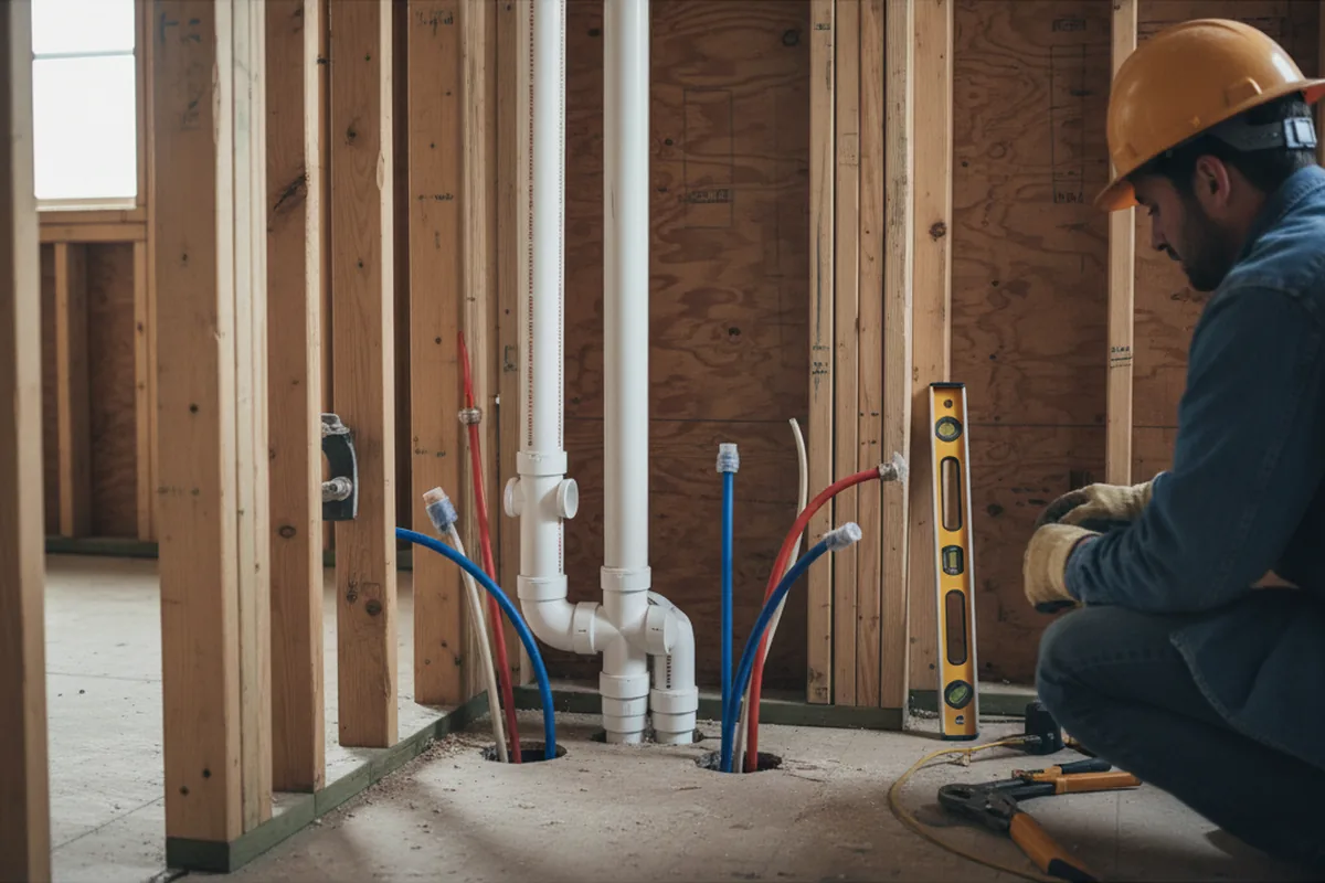 Drain and supply rough-in during Garbage Disposal Repair in West Jordan